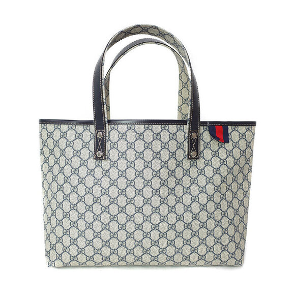 Gucci Handbags - Gucci GG Supreme Tote Bag GG Plus Signature Web Loop Tote Blue